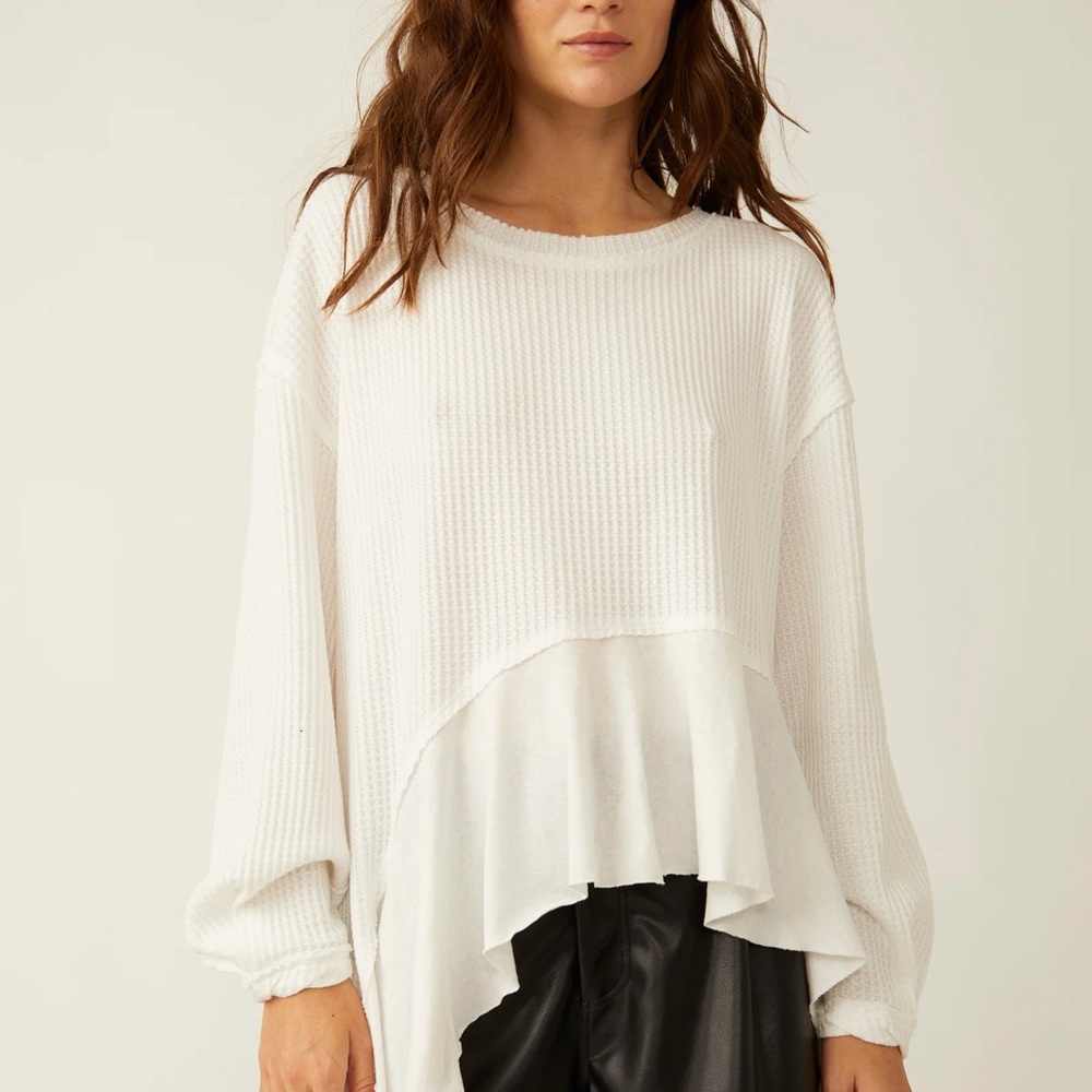We The Free White Layered Sweatshirt